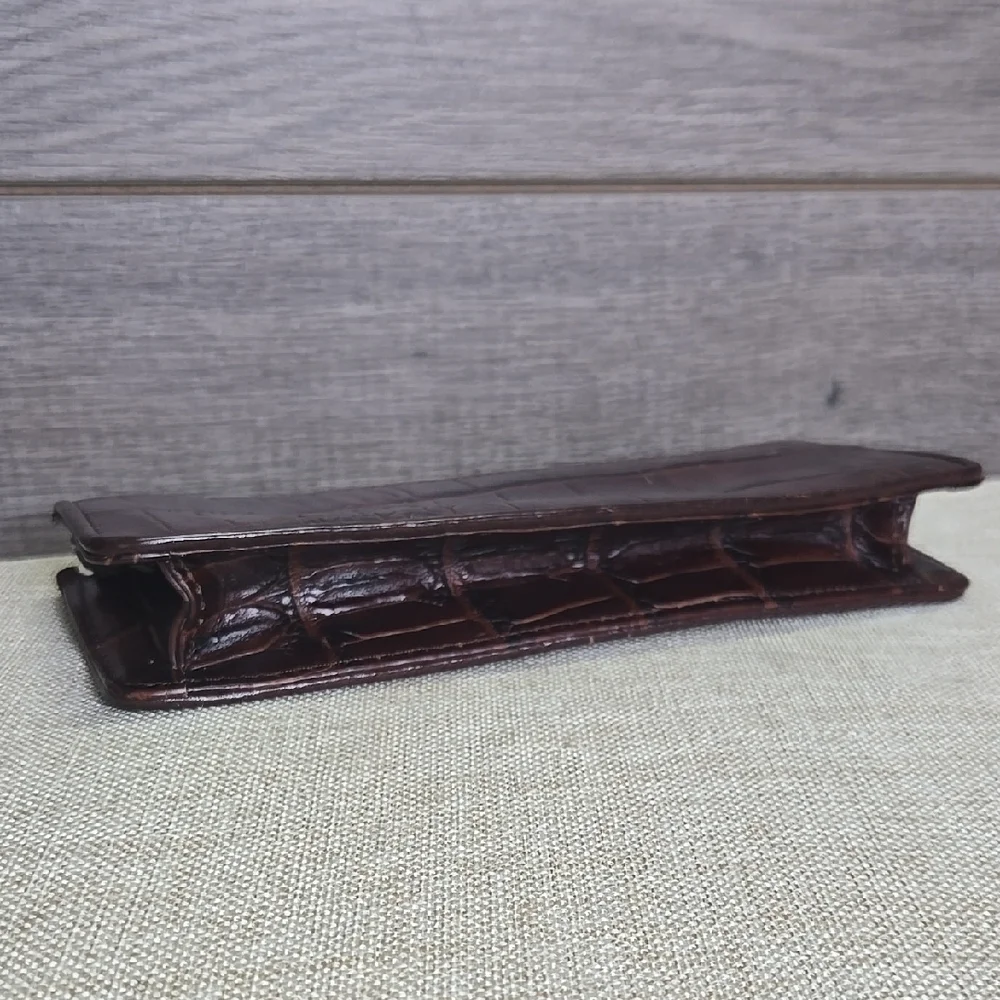Brighton Brown Croc Embossed Leather Jewelry Case